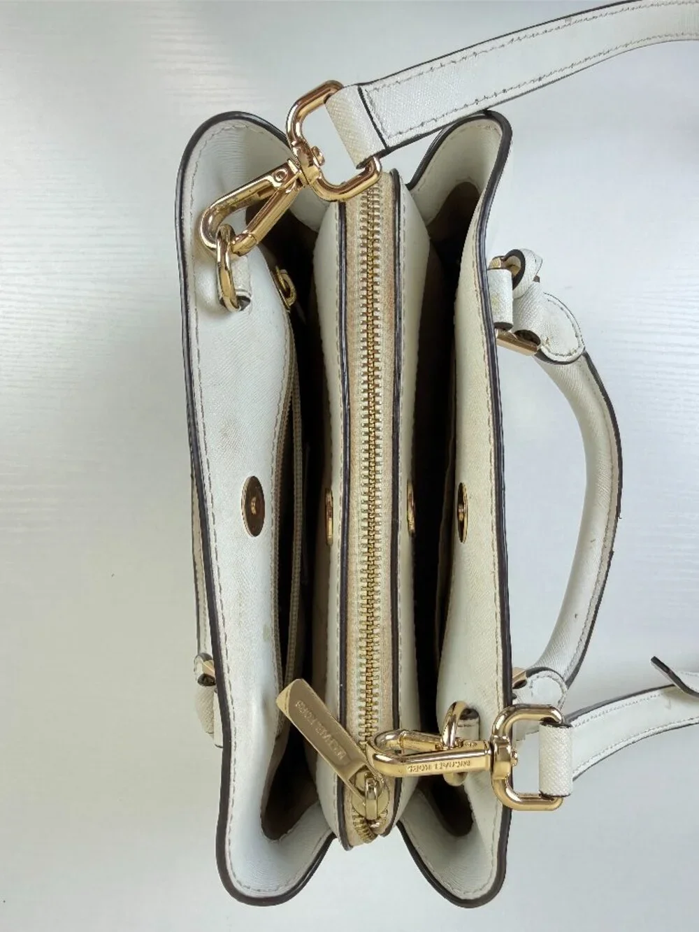 Michael Kors White Saffiano Satchel Crossbody Bag